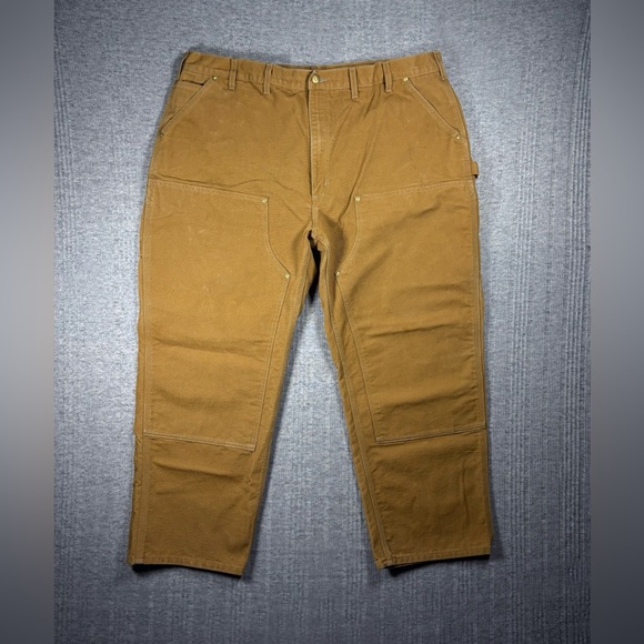 Carhartt Duck Canvas Double Knee Carpenter Pants Mens 44x30 B01 BRN Made in USA
